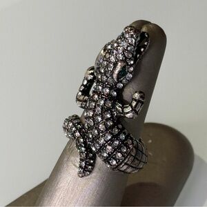Crystal Encrusted adjustable Reptile Ring size 6.5